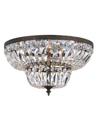 Carrington 18 inch Two-Tier Flush Mount Ceiling Light in English Bronze.